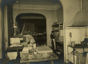 The laboratory for the processing of lithographic stones