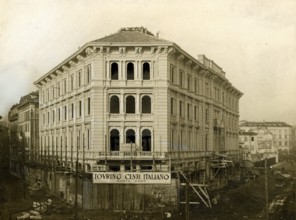 The Touring Club Italiano headquarters on Corso Italia in Milan is under construction.