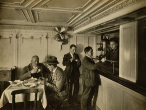 The third-class bar on the ocean liner Giulio Cesare