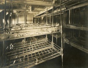 Third-class dormitory on the ship Cittv† di Palermo