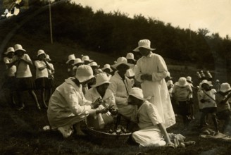 Snack time at the Touring Club Italiano's Alpine Village