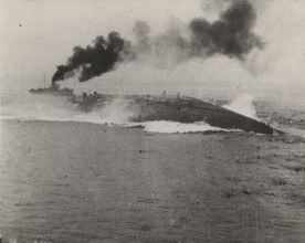 The sinking of the Austrian battleship S. Stefano off the island of Premuda.