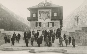 Members of the Touring Club Italiano  at the Cadarese power plant. 
	
		1931