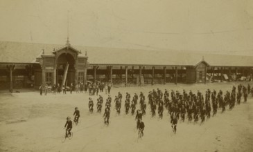 The parade of the Bersaglieri. 1905