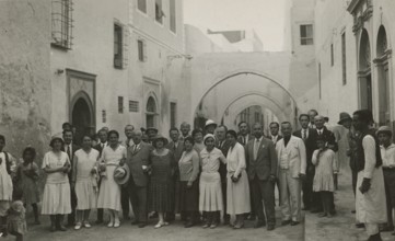 Excursionists on the streets of Tripoli. 
	
		1931