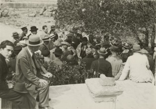 Members of the Touring Club Italiano at the Valley of the Temples in Agrigento. 
	
		1924