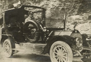 Frederick Johnson in the car. 
	
		1900-1915