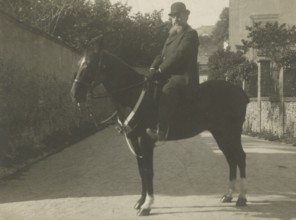 Federico Johnson on horseback in Acqui Terme. ca. 1915