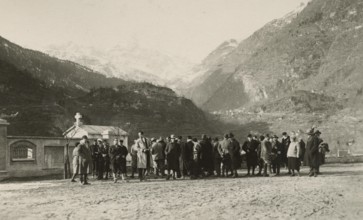Touring Club Members  near a cemetery. 1931