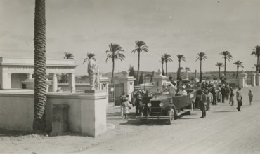 Excursionists at the entrance to Leptis Magna. 1931