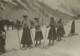 Skaters racing in Chamonix. 1911