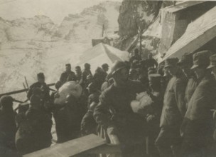 Frederick Johnson in a car leaving for the front. 1915
