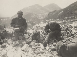 Soldiers on Monte Grappa writing to their families.