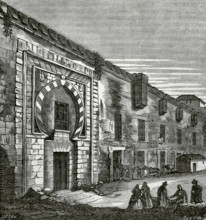 Malaga, Andalusia, Spain. View of the Atarazanas, a former Nasrid shipyard (14th century) which was