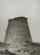Sardinia. Nuraghe, megalithic building. Drawing by Vormser. Engraving by A. Kinnewel. Lemaitre