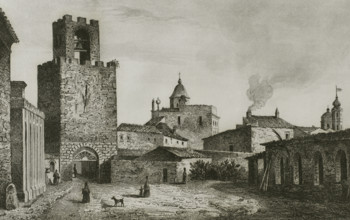 Sardinia. Oristano. Torre di San Cristoforo (Tower of St. Christophoros), erected in 1290. It was