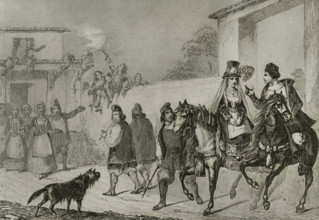 Sardinia. Sardinian weddings. Engraving by Chaillot. Lemaitre direxit. History of Malta and Gozo,