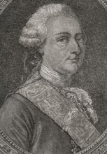 Louis Joseph de Bourbon (1736-1818). Prince of Conde (1740-1818). Portrait. Engraving. ""History of
