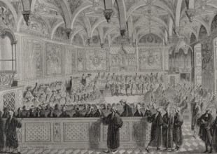 History of France. Extraordinary session of the Parlement of Paris, presided over by King Louis XVI