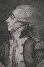 Gilbert du Motier de La Fayette, Marquis de  la Fayette (1757-1834). French aristocrat, military