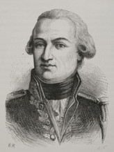 Louis Thomas Villaret de Joyeuse (1747-1812). French admiral. Portrait. Engraving. ""History of the