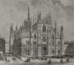 Italy, 19th century. Milan Cathedral. Engraving, 1879.