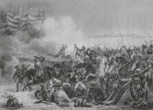 Napoleonic Wars. Battle of Eylau (7-8 February 1807). The French army engaged in heavy fighting