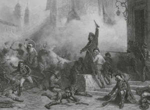 Peninsular War (1808-1814). Dos de Mayo Uprising, 1808. Insurrection of the people of Madrid.