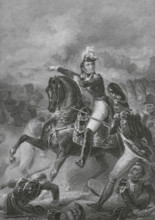 Jean Lannes (1769-1809). French marshal. Marshal Lannes at the Battle of Aspern-Essling (21-22 May