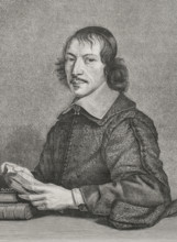 Gilles Menage (1613-1692). French grammarian and writer. Portrait. Engraving by Huyot after Robert