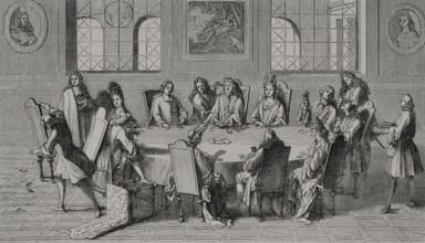 Card game. Game of lansquenet at court during the reign of Louis XIV of France (1643-1715).