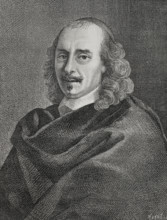 Pierre Corneille (1606-1684). French poet and playwright. Portrait. Engraving by Huyot after a