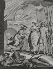 La belle esclave"" (The Beautiful Slave). Illustration for the frontispiece of the tragicomedy