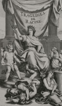 Tragedies de Racine. Illustration for the frontispiece of the first edition of the Works of Jean