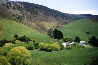 Interlocking spurs steep V shaped river valley landscape of Wild Dog Creek, near Apollo Bay