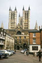 Exchequer Gate gateway,  Lincoln cathedral church, Lincoln, Lincolnshire, England, UK early 1960s.