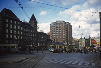 City centre view centred on Hotel Viking, Oslo, Norway, 1958 now the Clarion Hotel The Hub.