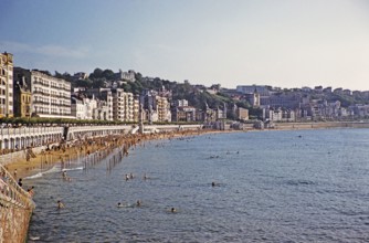 Beach and seafront at San Sebastian, Donostia‚ San Sebastian, northern Spain 1959.