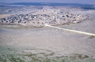 Oblique aerial photograph of Darin, Tarout Island, Saudi Arabia 1970s.