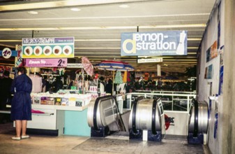 Inside a department store shop, city of Bern, Switzerland, Europe 1961.