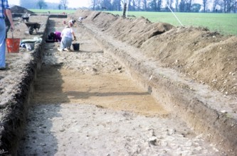 Archaeological excavation of neolithic causewayed enclosure, Great Wilbrahim, Cambridgeshire,
