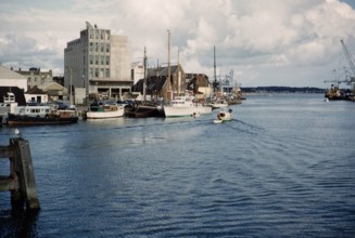 Christopher Hill Limited grain silo, The Quay or Quayside, Poole harbour, Dorset, England, UK 1970s