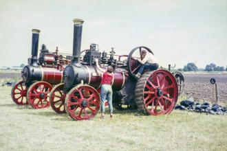 Steam traction engines, NO1213 is Princess Mary built 1920 by Marshall, DD2007 is Marshall General