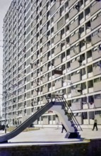 Low cost housing high rise blocks of flats, New Kowloon, Hong Kong, Asia 1965.