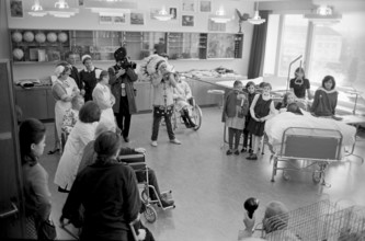 Cheerokee indian Russell Walkingstick in the hospital Balgrist in Zurich, 1966