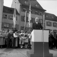 Federal Councillor Feldmann at the commemoration 510 years Battle of St. Jakob an der Birs, Basle