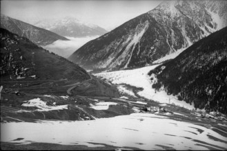 Opening of Great Sankt Bernhard tunnel at the southern entrance, Aosta, 1964