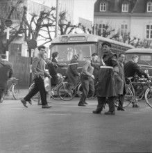 Private traffic police at Hoffmann-La Roche in Basle 1961