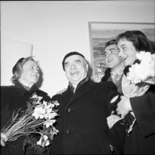 Otto Strasser, former leader of the ""Black Front"". Zurich- Kloten 1955