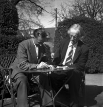 Deep-sea research scientists Pietro Vassena and Auguste Piccard, Sierre 1948